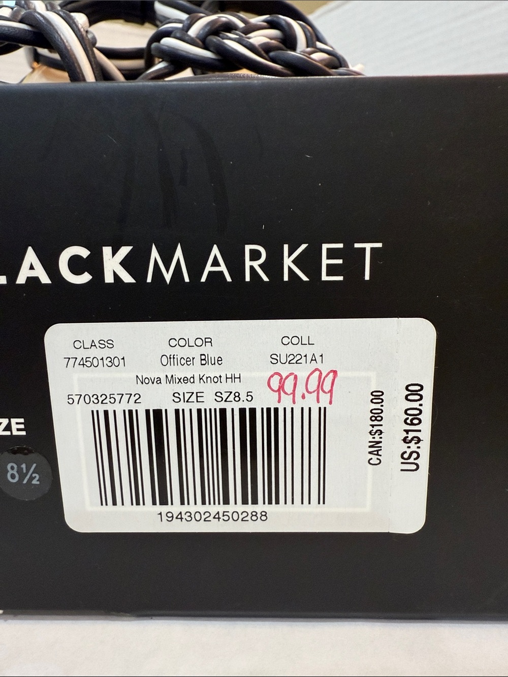 White House Black Market Nova Mixed Knot High Heels WHBM Size 8.5M Blue NIB - Picture 4 of 16